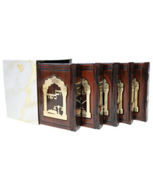 סט מחזורים עור אמיתי כוונת הלב חום כהה 17*12